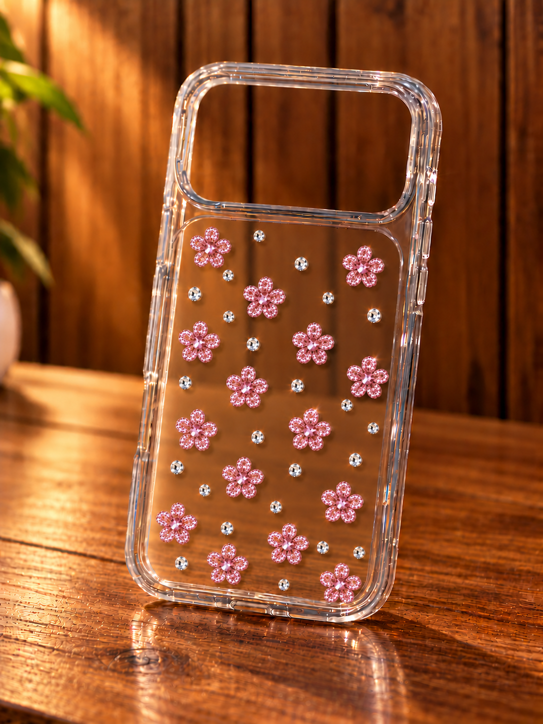Sparkling Pink Heart Crystal Case