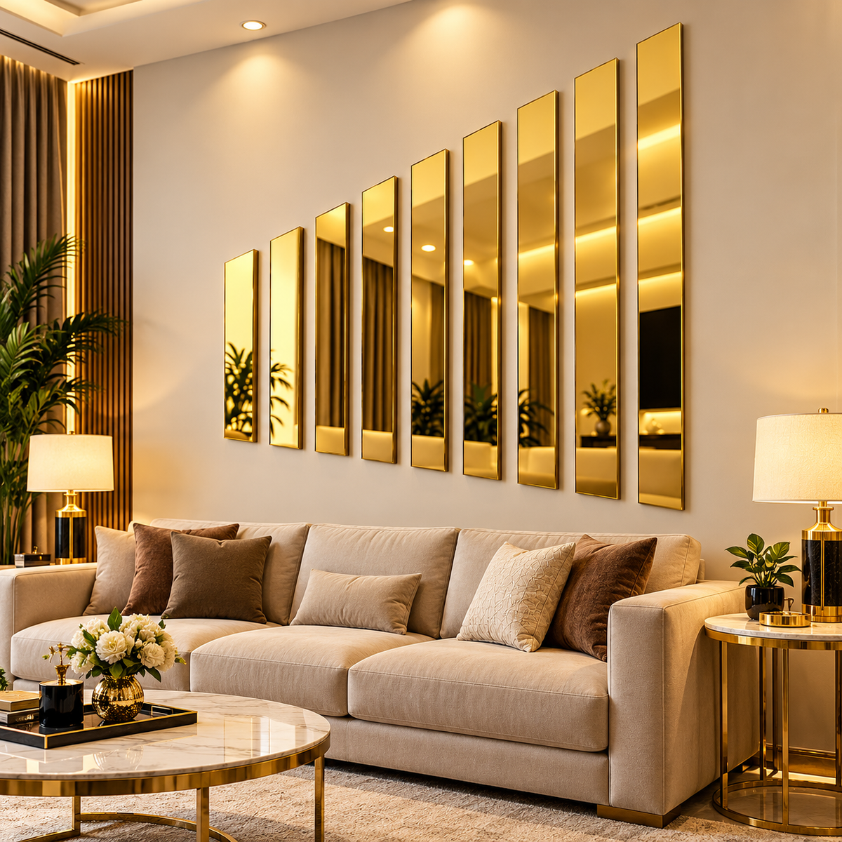 Golden Mirror Wall Strips