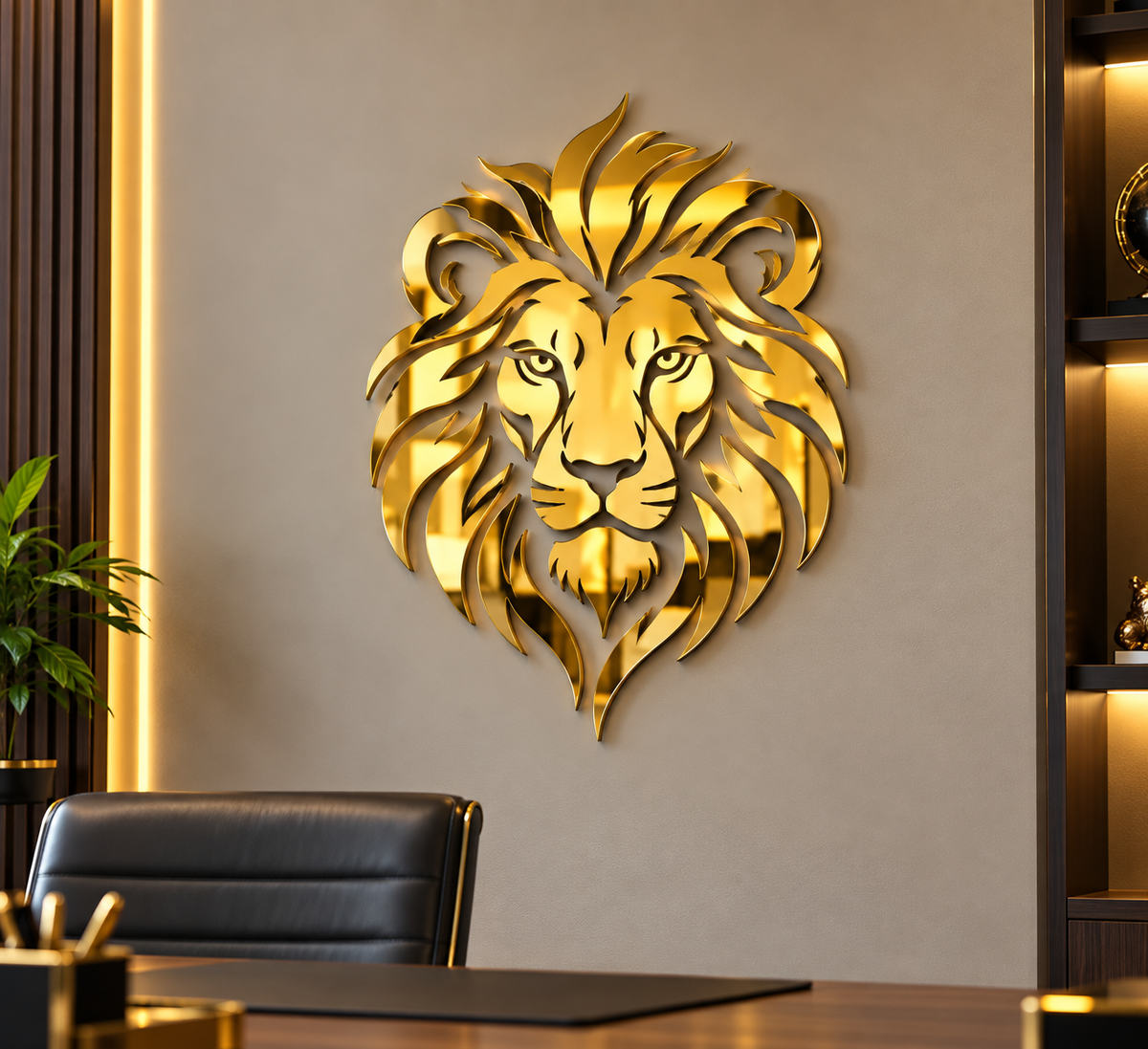 Gold Lion Acrylic Wall