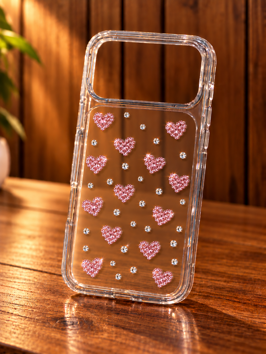 Pink Heart Crystal Case